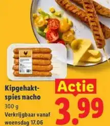 Lidl Kipgehakt- spies nacho aanbieding