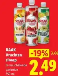 Lidl RAAK Vruchten- siroop aanbieding