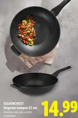 Lidl SILVERCREST Gegoten wokpan 32 cm aanbieding