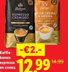 Lidl Koffie- bonen espresso en crema aanbieding