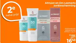 Trekpleister Altruist en Drs Leenarts zonbescherming aanbieding