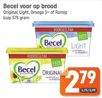 Dagwinkel Becel Voor Op Brood Original, Light, Omega 3+ Of Romig aanbieding