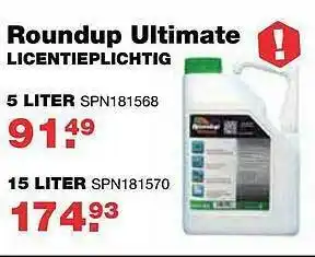 De Boer Drachten Roundup Ultimate Licentieplichtig 5 Liter Of 15 Liter aanbieding