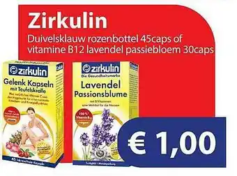 Die Grenze Zirkulin Duivelsklauw Rozenbottel 45caps Of Vitamine B12 Lavendel Passiebloem 30caps aanbieding