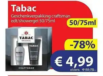 Die Grenze Tabac Geschenkverpakking Craftsman Edt-Showergel 50-75ml aanbieding