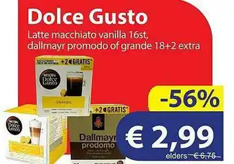 Die Grenze Dolce Gusto Latte Macchiato Vanilla 16st, Dallmayr Promodo Of Grande 18+2 Extra aanbieding