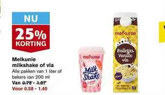 Hoogvliet Melkunie Milkshake Of Vla 25% Korting aanbieding