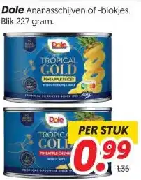 Dekamarkt Dole Ananasschijven of -blokjes. aanbieding