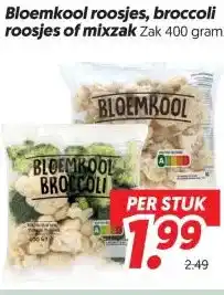 Dekamarkt Bloemkool roosjes, broccoli roosjes of mixzak aanbieding