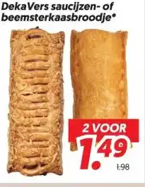 Dekamarkt DekaVers saucijzen- of beemsterkaasbroodje aanbieding