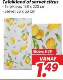 Dekamarkt Tafelkleed of servet citrus aanbieding