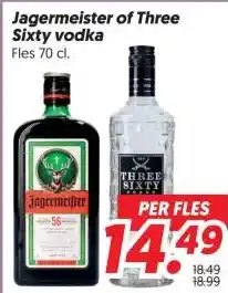 Dekamarkt Jagermeister of Three Sixty vodka aanbieding