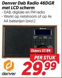 Dekamarkt Denver Dab Radio 46DGR met LCD scherm aanbieding
