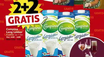 Hoogvliet Campina Lang Lekker 2+2 Gratis aanbieding