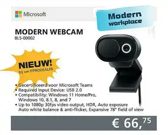 Informatique Microsoft Modern Webcam 8L5-00002 aanbieding