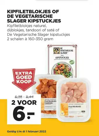 Jumbo Kipfiletblokjes Of De Vegetarische Slager Kipstuckjes aanbieding