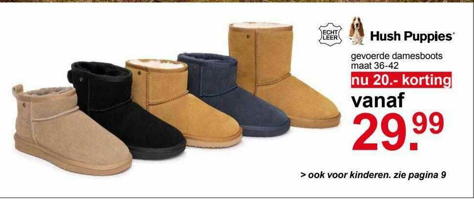 Hush Puppies Gevoerde Damesboots 20.- Korting aanbieding bij Scapino