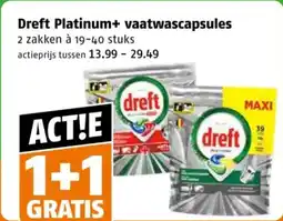 Poiesz Dreft Platinum+ vaatwascapsules aanbieding