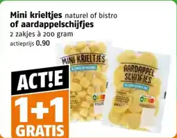 Poiesz Mini krieltjes naturel of bistro of aardappelschijfjes aanbieding