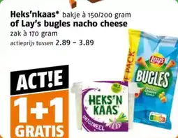 Poiesz Heks'nkaas of Lay's bugles nacho cheese aanbieding