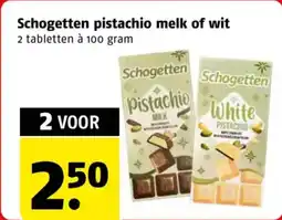 Poiesz Schogetten pistachio melk of wit aanbieding