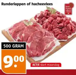 Poiesz Runderlappen of hacheevlees aanbieding