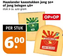 Poiesz Maaslander kaasstukken jong 50+ of jong belegen 48+ aanbieding