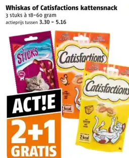 Poiesz Whiskas of Catisfactions kattensnack aanbieding