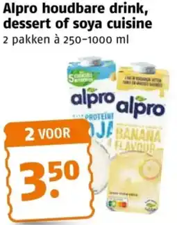 Poiesz Alpro houdbare drink, dessert of soya cuisine aanbieding