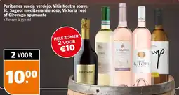 Poiesz Peribanez rueda verdejo, Vitis Nostra soave, St. Sagnol mediterranée rose, Victoria rosé of Girovago spumante aanbieding