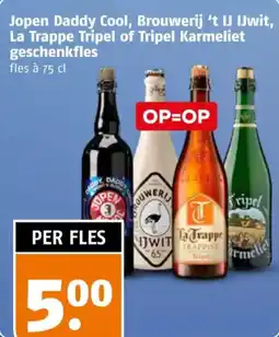 Poiesz Jopen Daddy Cool, Brouwerij 't IJ IJwit, La Trappe Tripel of Tripel Karmeliet geschenkfles aanbieding