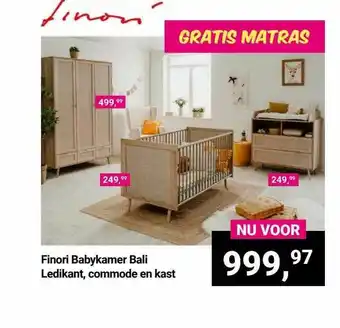 Van Asten BabySuperstore Finori Babykamer Bali Ledikant, Commode En Kast aanbieding