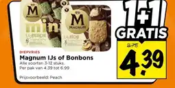 Vomar Voordeelmarkt DIEPVRIES Magnum IJs of Bonbons aanbieding