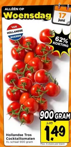 Vomar Voordeelmarkt Hollandse Tros Cocktailtomaten aanbieding