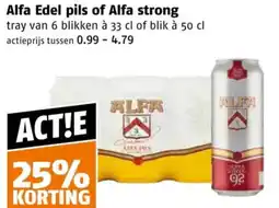 Poiesz Alfa Edel pils of Alfa strong aanbieding