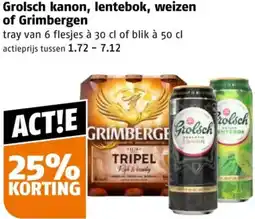 Poiesz Grolsch kanon, lentebok, weizen of Grimbergen aanbieding