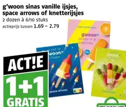 Poiesz G'woon sinas vanille ijsjes, space arrows of knetterijsjes aanbieding