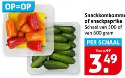 Hoogvliet Snackkomkommer of snackpaprika aanbieding