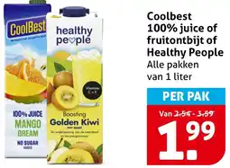 Hoogvliet Coolbest 100% juice of fruitontbijt of Healthy People aanbieding