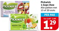 Hoogvliet Pickwick 1-kops thee aanbieding