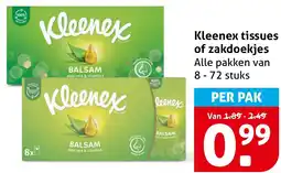 Hoogvliet Kleenex tissues of zakdoekjes aanbieding