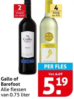 Hoogvliet Gallo of Barefoot aanbieding