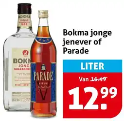 Hoogvliet Bokma jonge jenever of Parade aanbieding