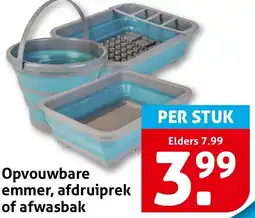 Hoogvliet Opvouwbare emmer, afdruiprek of afwasbak aanbieding