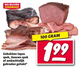 Nettorama Gebakken tapas spek, Zeeuws spek of ambachtelijk gebraden gehakt aanbieding