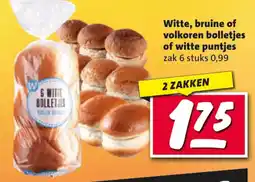 Nettorama Witte, bruine of volkoren bolletjes of witte puntjes aanbieding