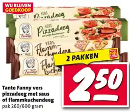 Nettorama Tante Fanny vers pizzadeeg met saus of flammkuchendeeg aanbieding