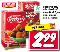 Nettorama Beckers party mix classic of oven & airfryer mini snacks aanbieding
