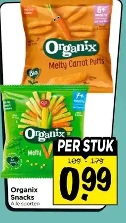 Vomar Voordeelmarkt Organix Snacks aanbieding