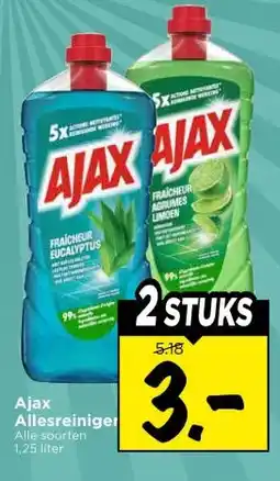 Vomar Voordeelmarkt Ajax AllesreinigerAlle soorten 1,25 liter aanbieding